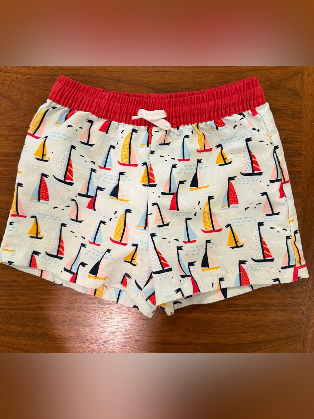 The Oaks Sailboat Swim Trunks Boys Size 24 Months Red And Blue